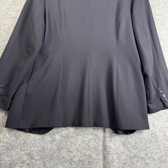Vintage Marks & Spencer St. Michael 100% Wool Blazer Jacket Dark Navy US 12 - Picture 14 of 14